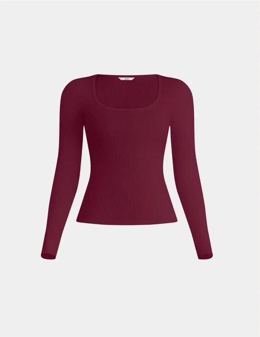 SculptRib™ Cotton Long Sleeve Top